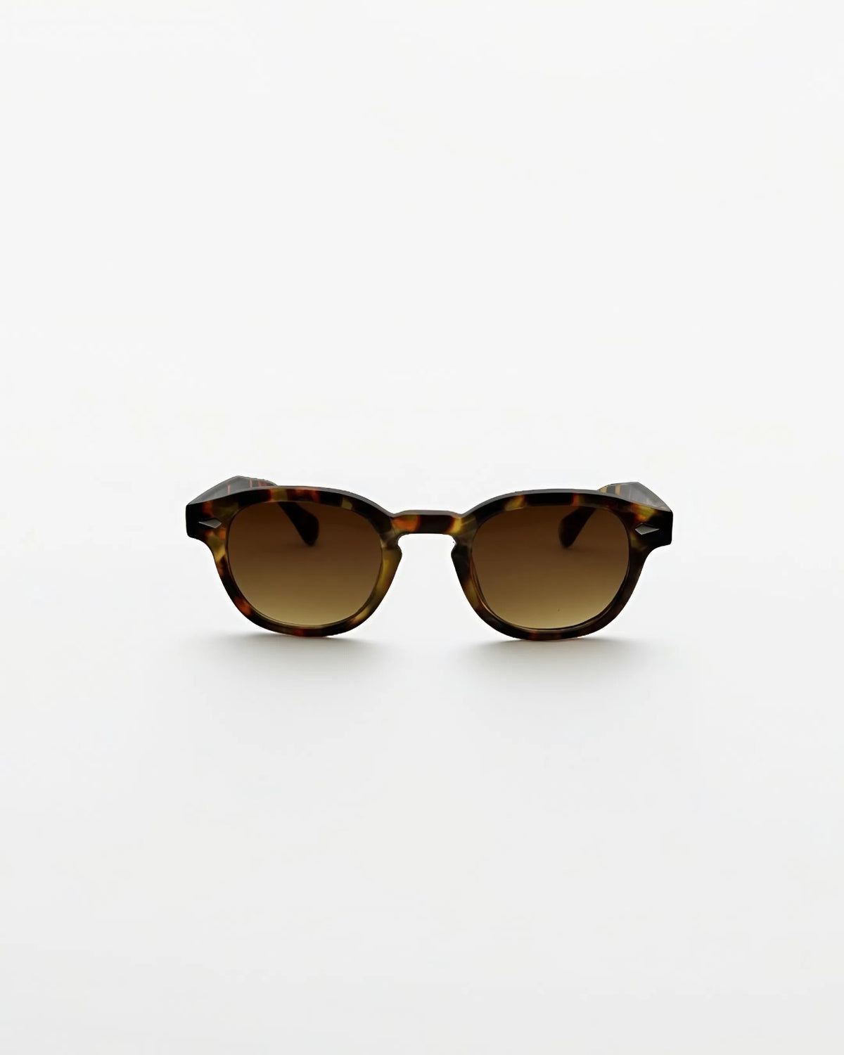 Front view of harbor tortoise brown gradient sunglasses by Alga.